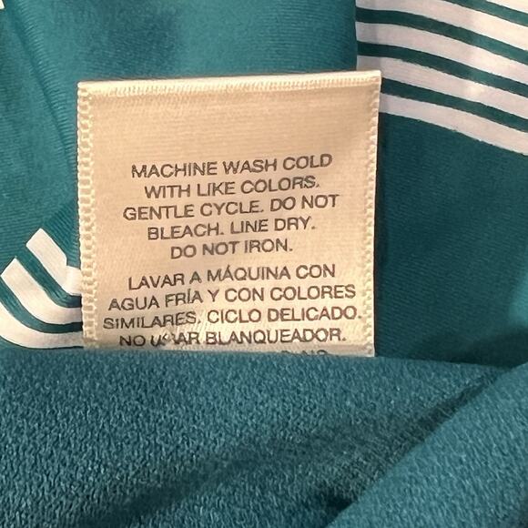 New One Piece Bathing Suit Size 3X Terra & Sky Teal Green Stripe Tummy Control - Picture 10 of 13